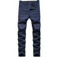 thumbnail image 2 of LZLER Casual Plaid Dress Pants for Men Stretch Flat-Front Chino Pants, 2 of 6
