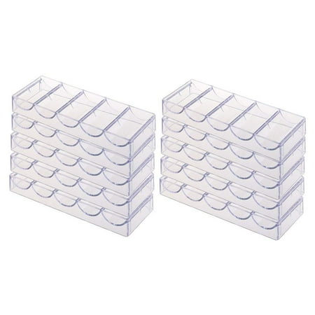  10pcs professional acrylic poker chips 100 chip trays (without cover)