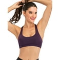 thumbnail image 2 of FANNYC Women's Longline Strappy Sports Bra Sexy Criss-Cross Back Yoga Bras Top Medium Support Camisole Crop Bras Running Active Gym Workout Fitness Sports Bras With Removable Pad, 2 of 8