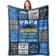 thumbnail image 1 of LHSHID Papa Gifts Papa Fathers Day/Birthday Gift Papa Gifts from Grandkids/Grandchildren Fathers Day/Christmas/Birthday Gifts for Papa/Grandpa/Grandfather Best Papa Ever Gifts Blanket 50x60in, 1 of 5