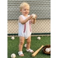 thumbnail image 5 of BemeyourBBs Newborn Baby Boy Baseball Outfits Summer Romper Overalls Clothes Baseball Embroidered Loose Fit Crew Neck Sleeveless Infant Jumpsuit Playsuit, 5 of 9