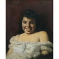 thumbnail image 2 of Lovis Corinth 12x14 Gold Ornate Wood Frame and Double Matted Museum Art Print Titled - Laughing Girl (1883), 2 of 4