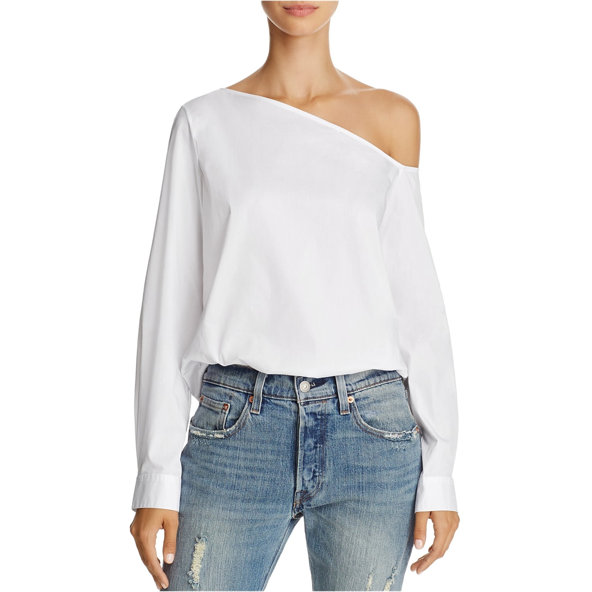 one shoulder blouse long sleeve