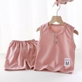 thumbnail image 4 of Nilvkv Boys Sweatsuit, Boys Summer Outfits, Sleeveless Round Neck Top and Shorts Set Summer Pink 3-4 Years, 4 of 8