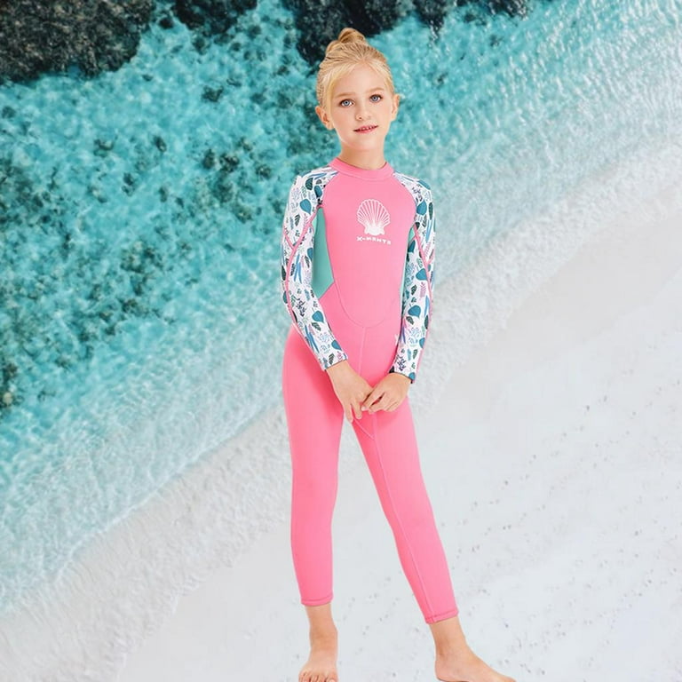 Kids Wetsuit 2.5mm Neoprene Nylon Thermal Swimsuit, Full Body Surf Suit for  girls and boys and Toddler, Long Sleeve Wet Suits for Swimming - Green xL