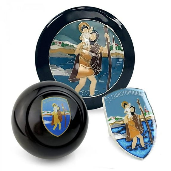KaferLab St Christophorus 3 Piece Kit - Horn Button, Hood Crest & 10 mm Shift Knob T1 T2