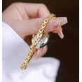 thumbnail image 5 of Vintage Women's Dress Watch Colorful Crystal Oval Bracelet Ladies Small Dial Quartz Waterproof Dainty Wrist Watch Adjustment Tool Included, 5 of 9