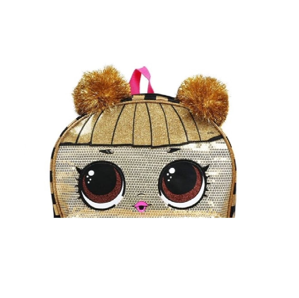 LOL Surprise Doll Girls Backpack Queen Bee Sequin Bookbag 16 inch