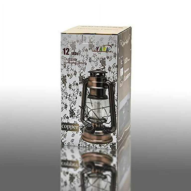 YAKii Vintage 12-LED Metal Lantern, Copper - Dimmer Switch