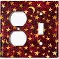 thumbnail image 4 of Metal Light Switch Plate Cover Elegant Starry Night Maroon Tile FRA025, 4 of 13