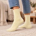 thumbnail image 2 of MKOSPLRT Ladies Cozy Mid‑Calf Floor Sleeping Socks Thick Plush Flannel Fleece Winter Thermal House Socks Yellow Soft Warm Casual Home Socks Cold Season Daily Wear, 2 of 8