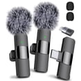 thumbnail image 1 of Micrófono inalámbrico Mini Mic Pro para iPhone, iPad, Android, micrófono Lavalier para grabación de vídeo, paquete de 2 micrófonos para iPhone, grabación nítida con USB-C para micrófono Podcast, ASMR,, 1 of 5