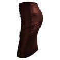 thumbnail image 5 of Wxolcjlv Womens Satin Midi Skirt High Waist Lace‑Up Slit Party Date Skirts, 5 of 8