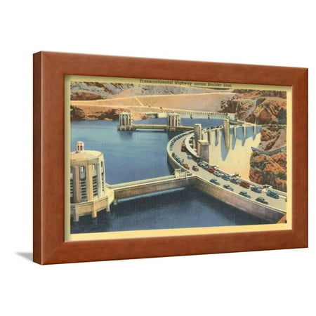 - Transcontinental Highway over Boulder Dam, Nevada Framed Print Wall Art