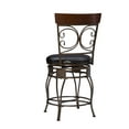 thumbnail image 6 of Linon Bria Big & Tall 25" Mid Back Indoor Metal Counter Stool with Swivel, Dark Bronze/Dark Brown Faux Leather, 6 of 12