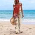 thumbnail image 3 of Iaqnaocc 4th Of July Jumpsuits for Women Loose Fit American Flag Stars Sleeveless Wide Leg Summer One Piece Adjustable Strap Independence Day Red White and Blue Jumpsuits Overalls Red M, 3 of 4