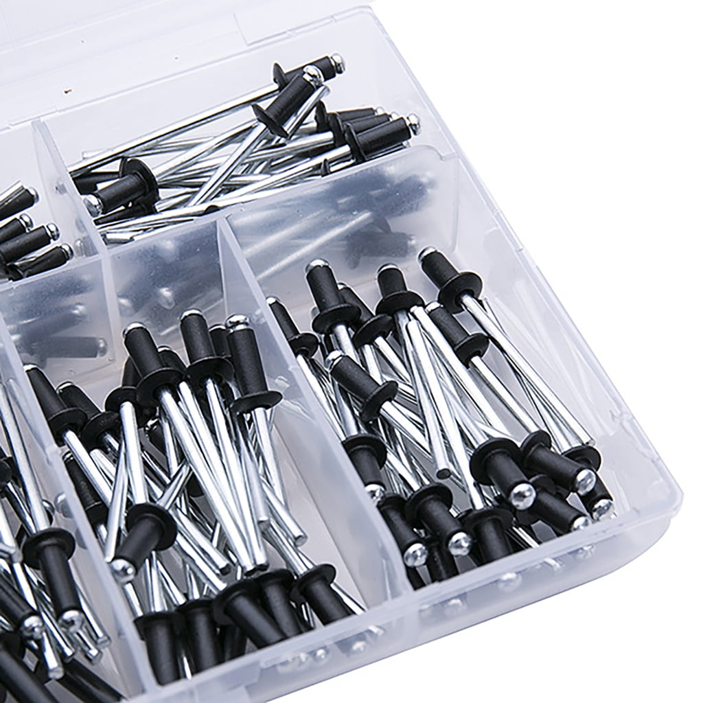 lanema Heavy Duty Metal Rivets with Box set Multiple Size Metal Rivets Assorted Set Simple Installs 385pc for Household Repairs