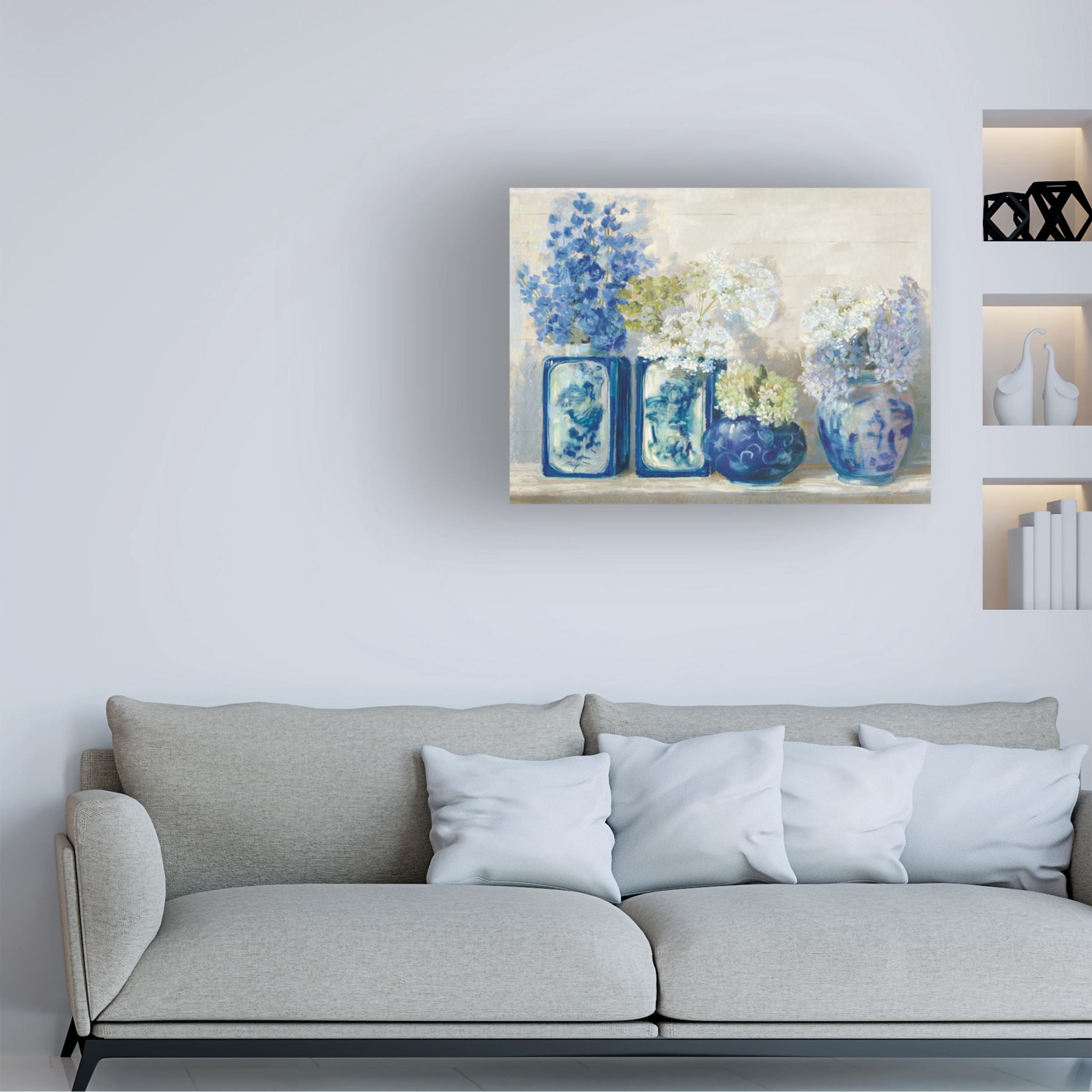 Carol Rowan 'Ladys Mantle on Shiplap' Canvas Art