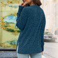 thumbnail image 4 of Busydd Womens Tops Fall Trendy Solid Color Ribbed Crewneck Sweatshirt Casual Versatile Long Sleeve Tops for Women M, 4 of 7
