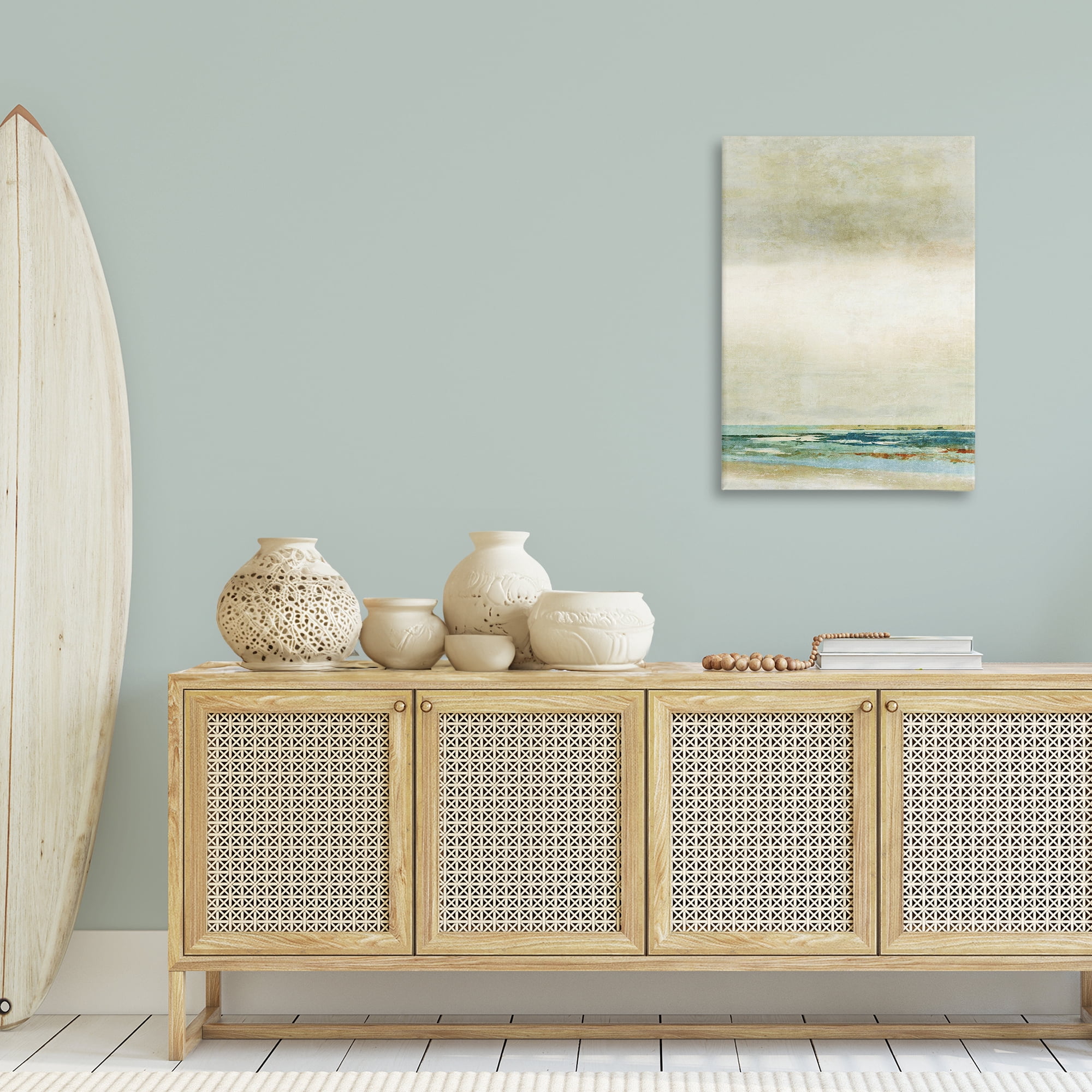 Stupell Industries Neutral Beige Beach Abstraction Abstract Painting Gallery Wrapped Canvas Art Print Wall Art, 24 x 36