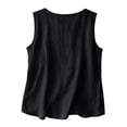 thumbnail image 5 of dgysar Women's Cotton Linen V-Neck Camisole, Loose Fit Casual Sleeveless Top Black size L, 5 of 5