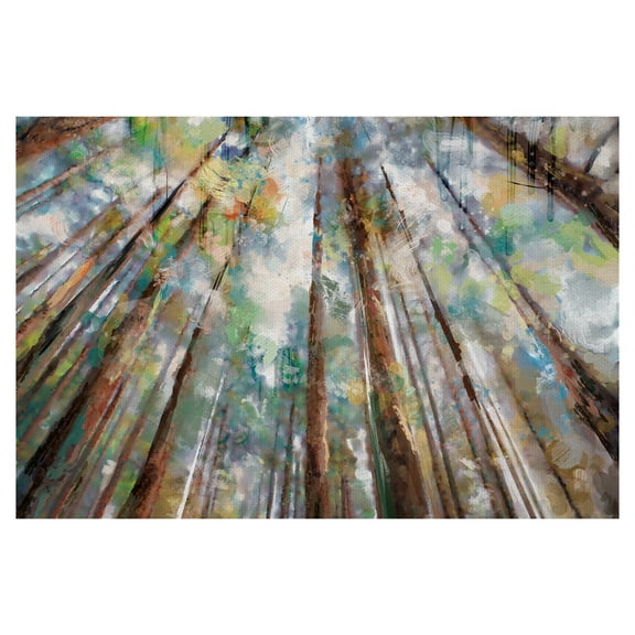 Fine Art Canvas Forest Colors Tall Trees by Studio Arts Canvas Art Print