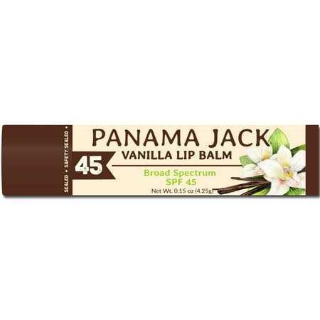 Panama Jack Tropical Lip Balm - SPF 45, Broad Spectrum UVA-UVB Sunscreen Protection, Prevents & Soothes Dry, Chapped Lips (Vanilla Lip Balm, Pack of (Best Cream For Chapped Lips)