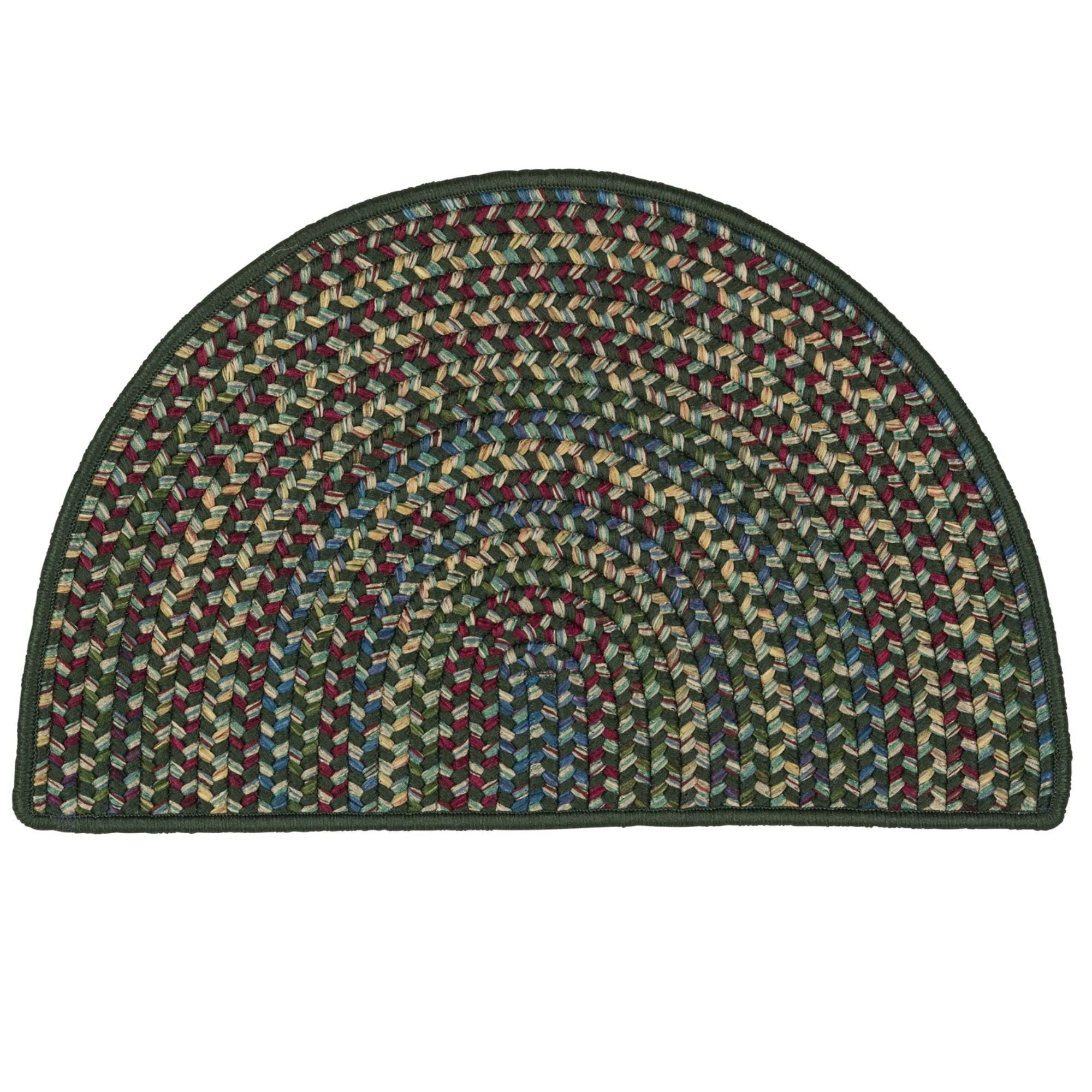 1.5' x 2.5' Pine Green and Red All Purpose Handcrafted Reversible Half