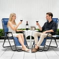 thumbnail image 6 of HaiCube Zero Gravity Chair Set of 2, Adjustable Reclining Outdoor Lounge Chairs with Cup Holder Tray & Headrest, Portable Folding Patio Chairs for Camping, Pool, Backyard, Blue, 6 of 8