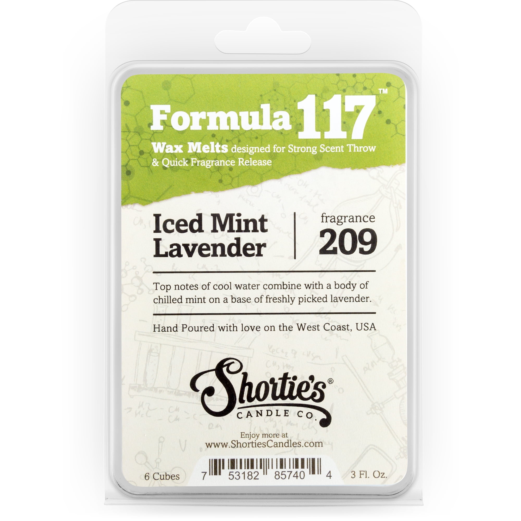 Iced Mint Lavender Wax Melts - Highly Scented + Essential & Natural Oils - Shortie's Candle Company
