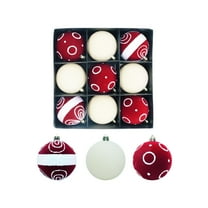 CuiLiyq 9 PCS Velvet Christmas Balls, 3.15" Shatterproof Xmas Bulbs Decorations Set, for Xmas Decorative Hanging Ornaments Christmas Tree Decoration (Red)