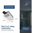 thumbnail image 3 of Bathroom Exhaust Fan, Heater, and LED Light Combination, 80 CFM ,High Performance, 3 of 6
