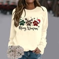 thumbnail image 5 of Wxolcjlv Christmas Paw Print Sweatshirt for Women Pullover Build Sweatshirts, 5 of 6