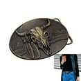 thumbnail image 2 of lanema Engraved Bull Head Buckle Western Belt Buckle Men Women Unisex Waistband Buckle, 2 of 7