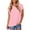 Pink, variant on ZyeKqe Womens T Shirts Short Sleeve Shirts Round Neck T Shirts Side Split Solid Color Tees Top