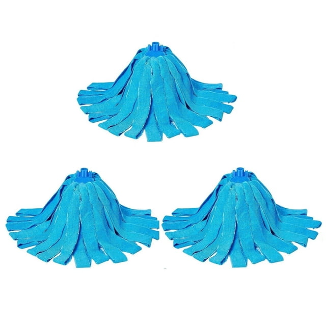 CNKOO 2 Paquets Recharge de Vadrouille en Microfibre +1 Manche de Vadrouille Compatible avec Seau à Essorage Rapide pour Tête de Vadrouille en Microfibre