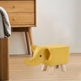 thumbnail image 1 of Reposapiés de animales, otomano tapizado, taburete creativo para cambiar zapatos de dibujos animados, reposapiés para dormitorio, sala de estar, fácil Amarillo Macarena Reposapiés de dibujos animados, 1 of 8