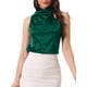 thumbnail image 1 of INSPIRAR CHIC Blusas de Satén sin Mangas para Mujeres, Elegante Top de Verano, M Verde Oscuro, 1 of 5