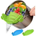 thumbnail image 1 of Paquete de 2 coladores de alimentos, colador de malla fina, colador con clip, tamiz de colador de arroz, filtro de drenaje de silicona resistente al calor para manos libres WD.WDQZL Hogar, 1 of 6