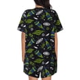 thumbnail image 3 of Bingfone Space Rockets Print Pajamas Sets for Women Soft Short-Sleeved Pjs with Lounge Shorts Two Piece Sleepwear, 3 of 8