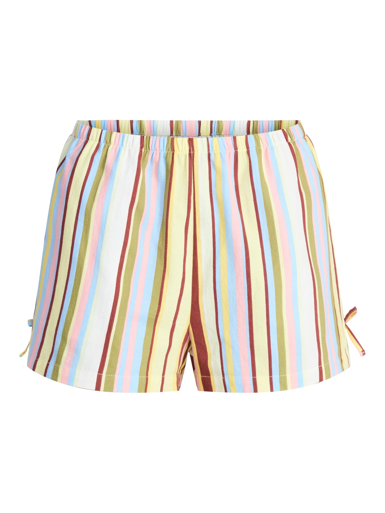 No Boundaries Cotton Pull-On Shorts with Side Bows, Women's XXS-XXL