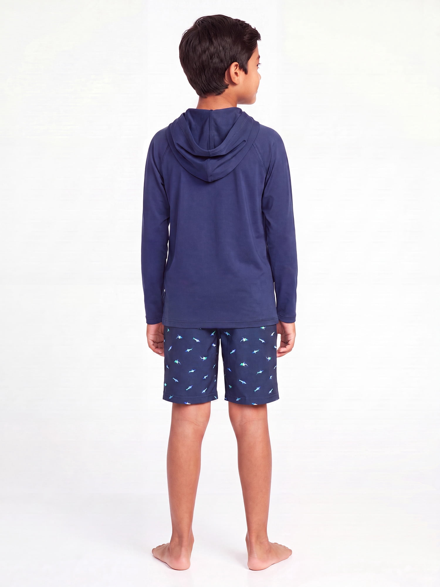 Ocean Gear Boys Long Sleeve Hooded Rash Guard Swim Top, Sizes 4-18