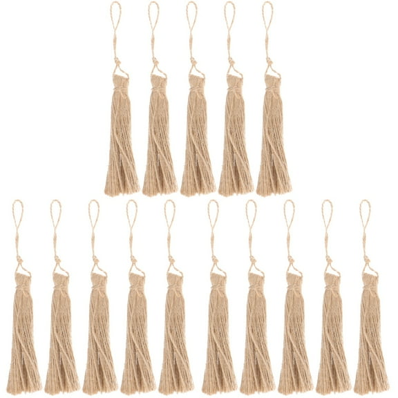 BERTDOMD 15 Pcs DIY Tassels Crafts Making Material Burlap Tassel Jute Rope Tassels