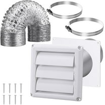 COOLHOOD 4Inch Dryer Vent Hose Connectors Wall Ducting Kits Extracts Duct Grills Cover Dryers Vent Wall Plate With Hoses