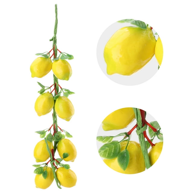 2PCS Simulation Fruit Vegetable String Artificial Lemon Foam Model Farmhouse Hotel Decoration Photography Prop Pendant