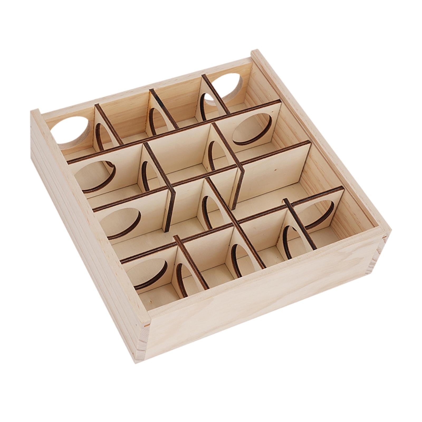 Pet Hamster House Tunnel Toy Wooden Maze Multi Chamber Exercise Activity Platform Removable Cover Hideout for Dwarf Hamsters