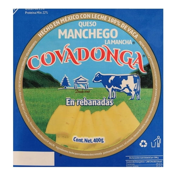 Queso tipo manchego Covadonga La Mancha en rebanadas 400 g
