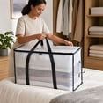 thumbnail image 6 of Clear Plastic Storage Bag,Transparent Zippered Organizing Tote,Space Saving Closet Organizer for Clothes Bedding and Travel Packing, 6 of 7