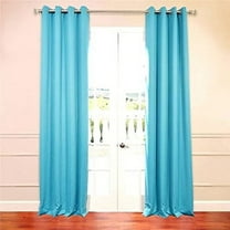 (#32) Hotel Quality Silver Grommet Top, Faux Silk 1 Panel Turquoise Solid Thermal Foam Lined Blackout Heavy Thick Window Curtain Drapes Grommets 108" Length