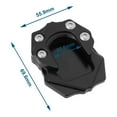 thumbnail image 4 of 1PC Motorbike Kickstand Pad Aluminum Alloy Foot Side Stand Enlarge Extension Pad 69.6x55.9mm Compatible with Piaggio Vespa GTS GTV 250 300 2013-2023 Black, 4 of 7